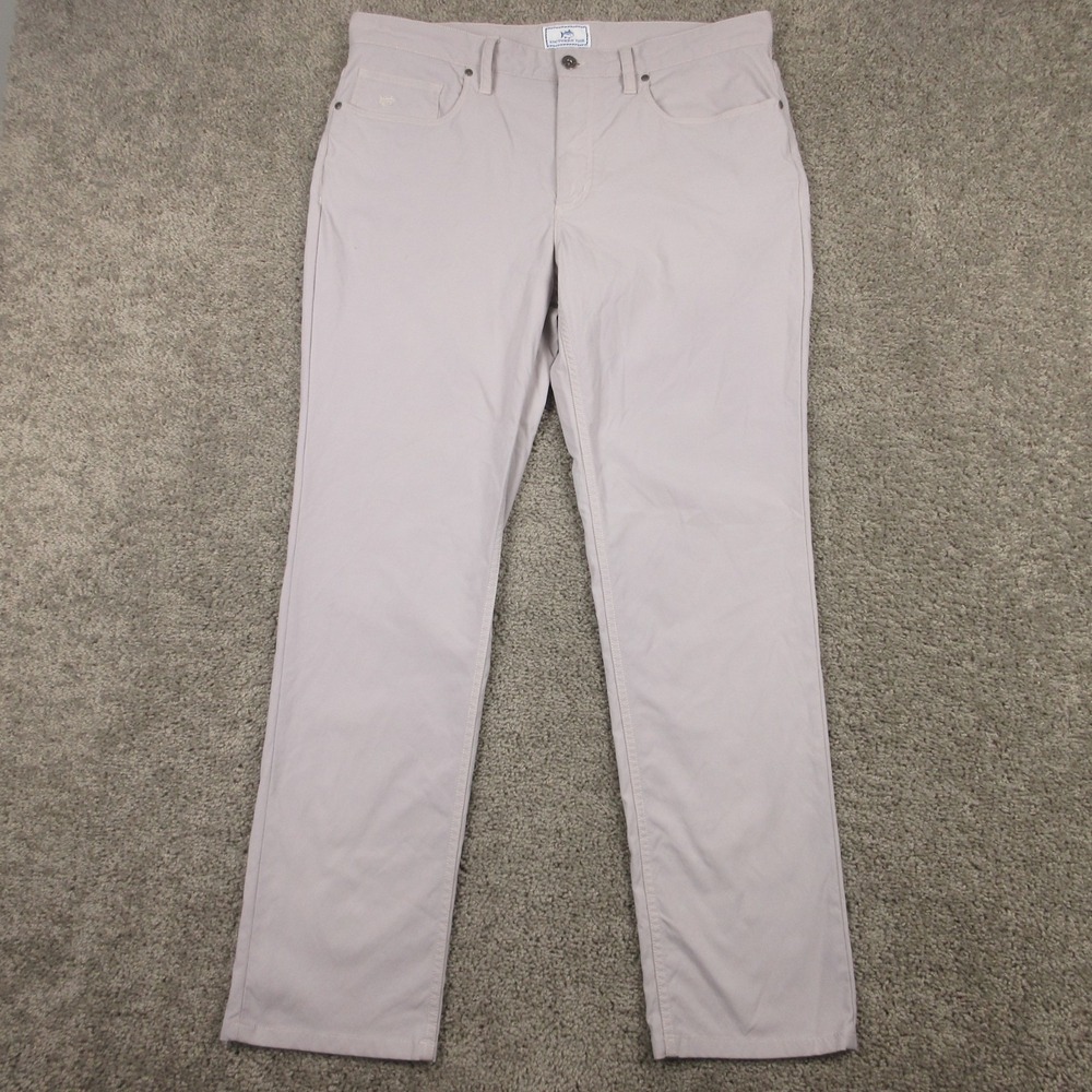 Southern Tide Pants Men 36x32 Gray Performance Nylon Golf Office Lifestyle Chino